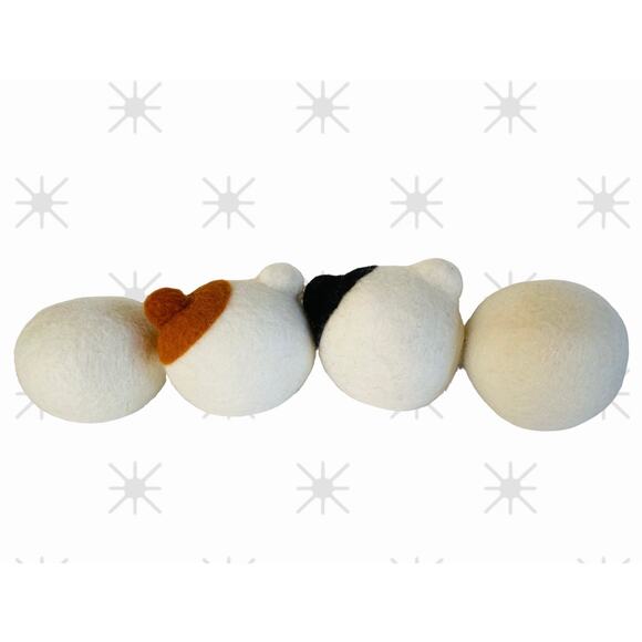 New Cat Cats Reusable Wool Dryer Anti-Static Kitty Eco-Friendly Laundry Balls - Picture 4 of 4